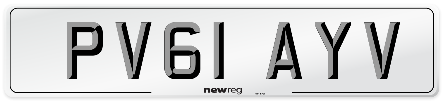 PV61 AYV Number Plate from New Reg